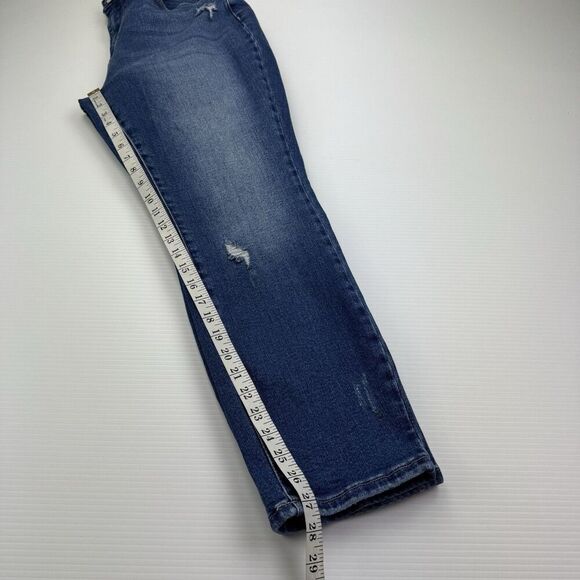 Judy Blue Jeans Womens 14W Straight with Rainbow Embroidered Pocket Distressed - Picture 9 of 11